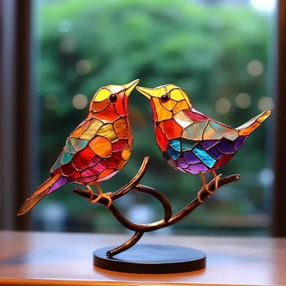 Stained Glass Bird Lamp - Artistic Home Lighting Accent