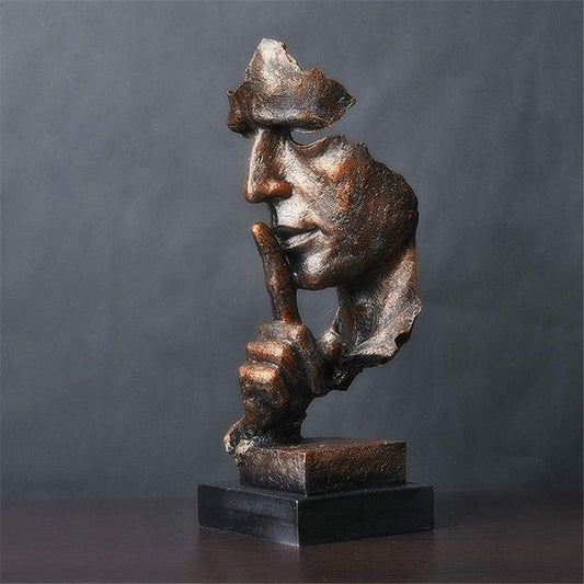 Modern Face Sculpture - Abstract Home Decor Accent