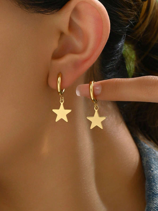 Star Hoop Earrings - Stylish & Elegant Jewelry Accessory