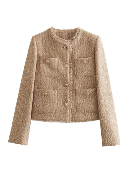 Elegant Women's Tweed Jacket - Timeless Sophistication