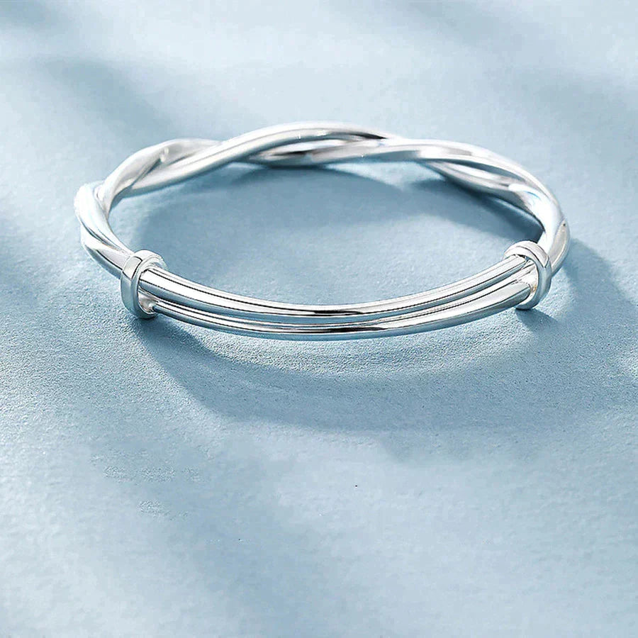 Twisted Sterling Silver Bracelet - Elegant & Timeless Jewelry