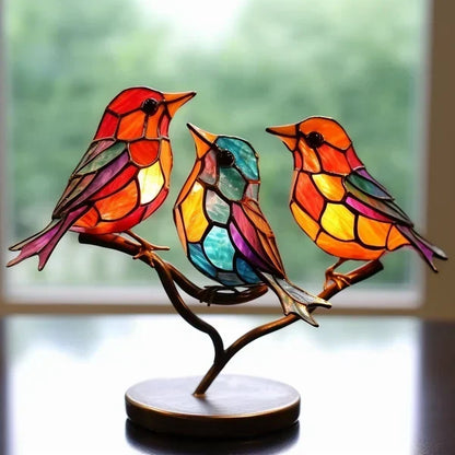 Stained Glass Bird Lamp - Artistic Home Lighting Accent