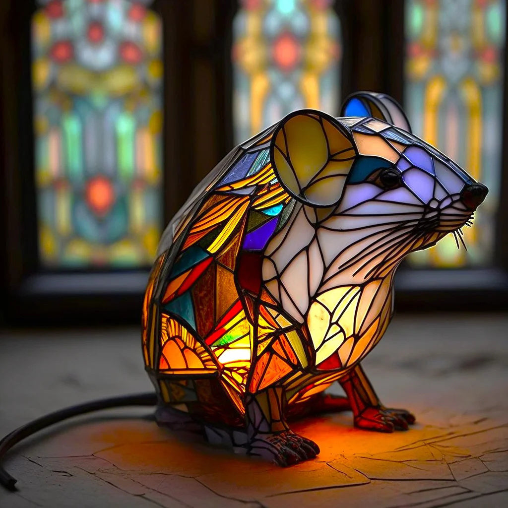 Tiffany Style Animal Lamp - Unique Handmade Design - Resin & Glass