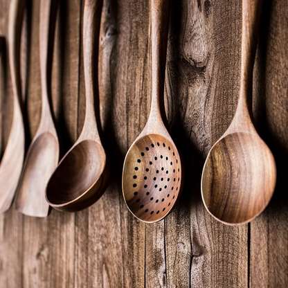 Premium Wooden Kitchen Utensil Set - Durable & Eco-Friendly Cooking Tools