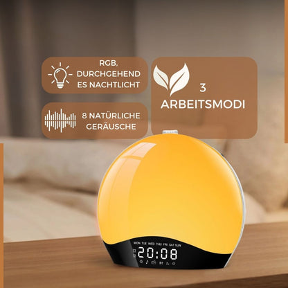 Smart Wake-Up Light Alarm Clock – Natural Sounds and RGB Nightlight