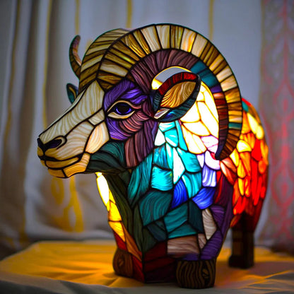 Tiffany Style Animal Lamp - Unique Handmade Design - Resin & Glass