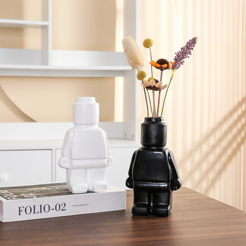 Modern Figurine Flower Vase - Unique Decorative Accent for Any Room