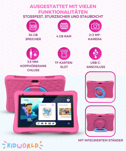 KidWorld XL Children's Tablet - Safe and Educational 10.1-Inch Device