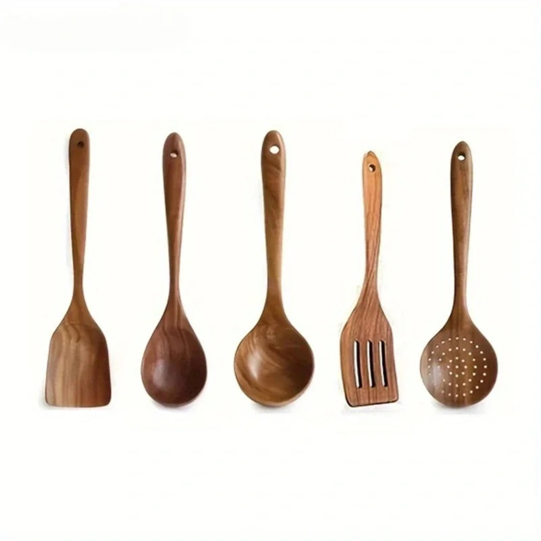 Premium Wooden Kitchen Utensil Set - Durable & Eco-Friendly Cooking Tools