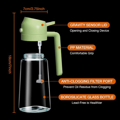 Multipurpose Oil Dispenser with Spray Function – Perfect for Cooking and Grilling