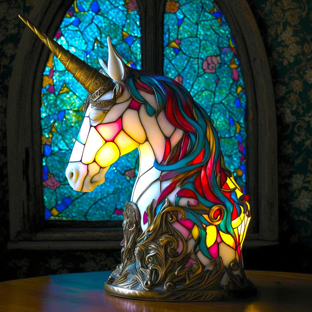 Tiffany Style Animal Lamp - Unique Handmade Design - Resin & Glass