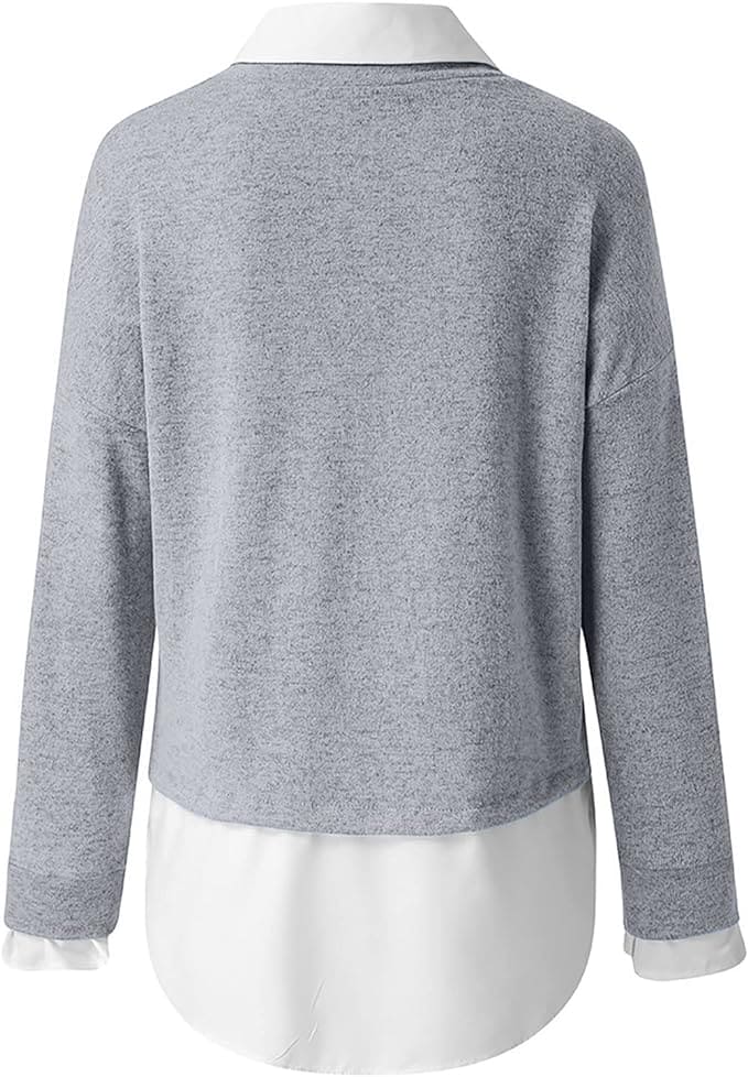 Layered Sweater With Collar - Perfect Blend of Style and Comfort