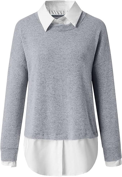 Layered Sweater With Collar - Perfect Blend of Style and Comfort