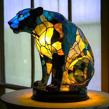 Tiffany Style Animal Lamp - Unique Handmade Design - Resin & Glass