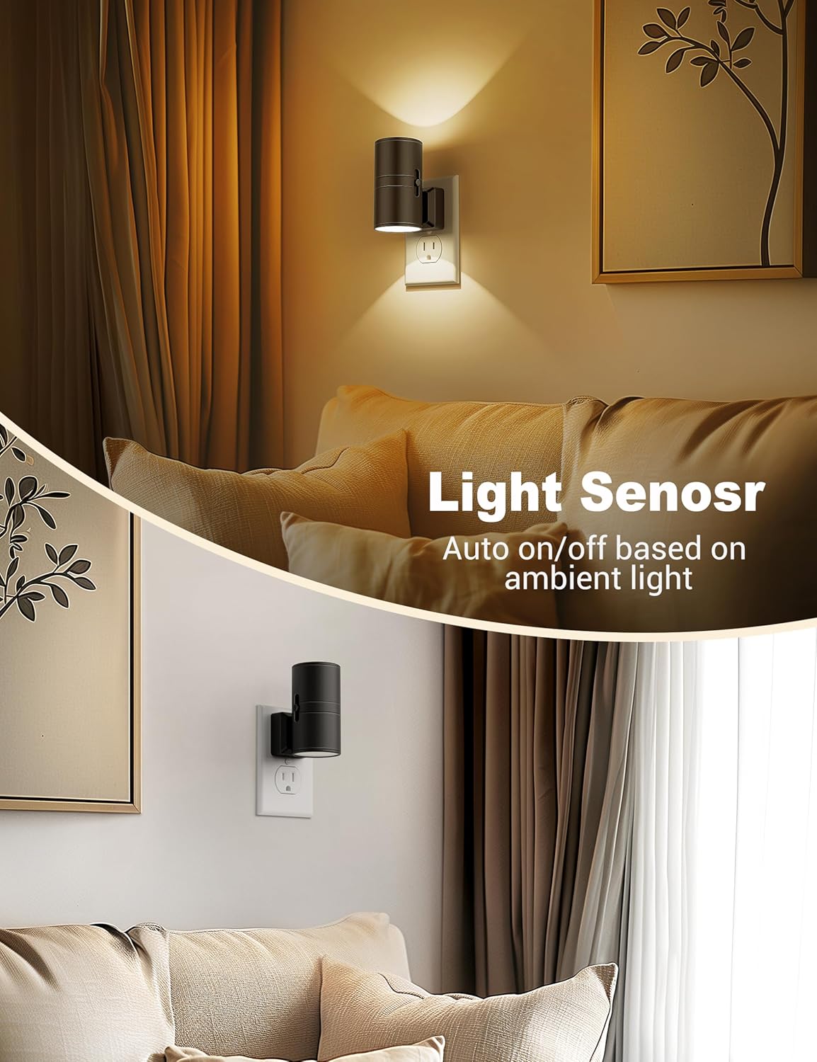 Plug-In Wall Sconce Light - Modern Adjustable Lighting for Any Space