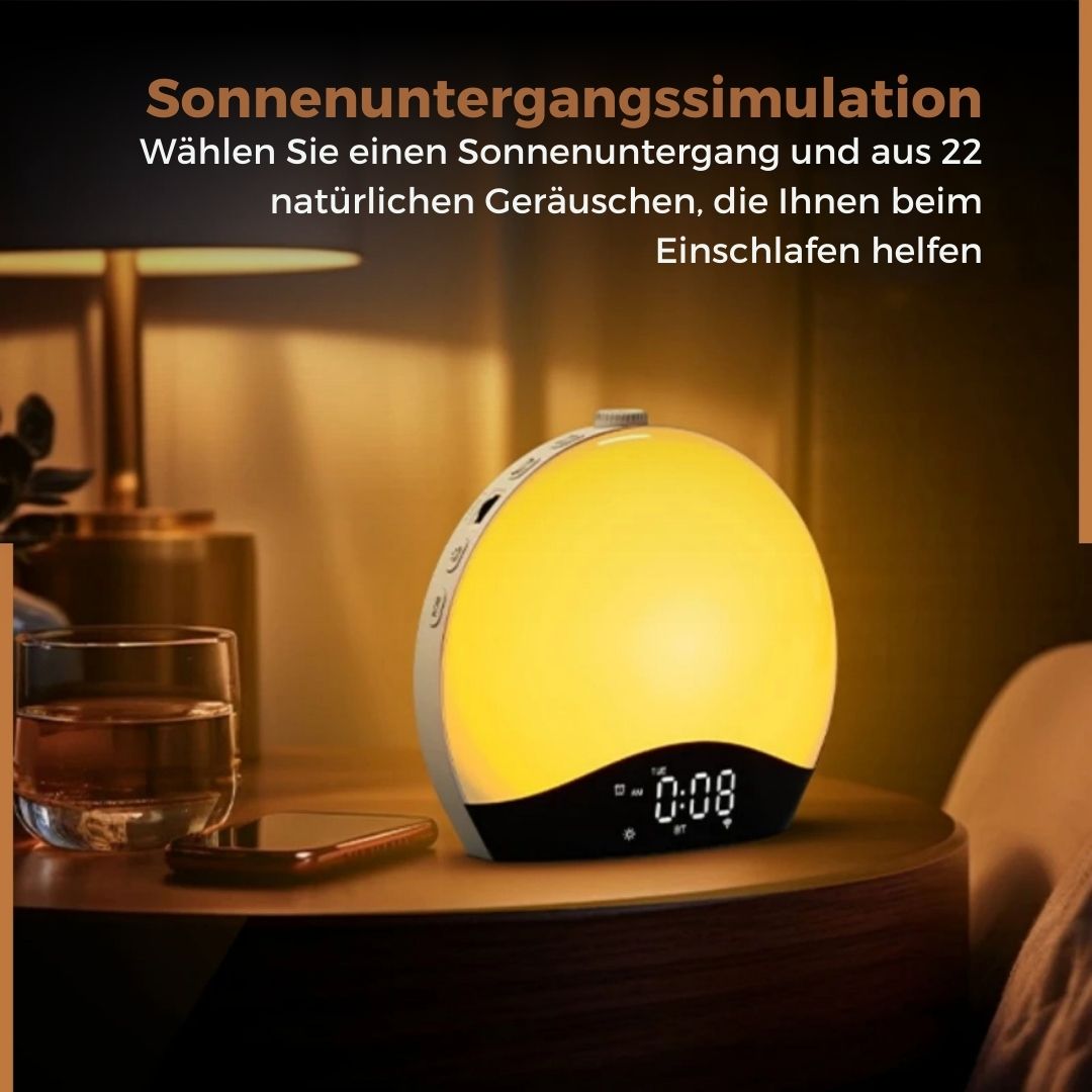 Smart Wake-Up Light Alarm Clock – Natural Sounds and RGB Nightlight