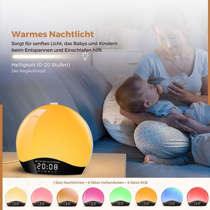 Smart Wake-Up Light Alarm Clock – Natural Sounds and RGB Nightlight