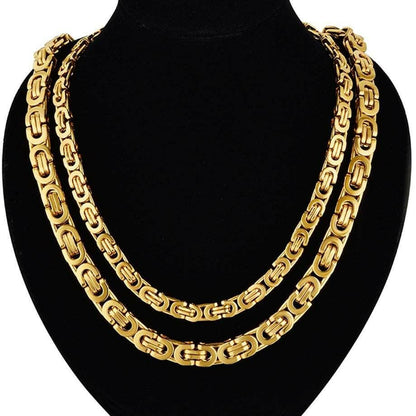 Byzantine Box Chain Bracelet & Necklace Set - Elegant Statement Jewelry