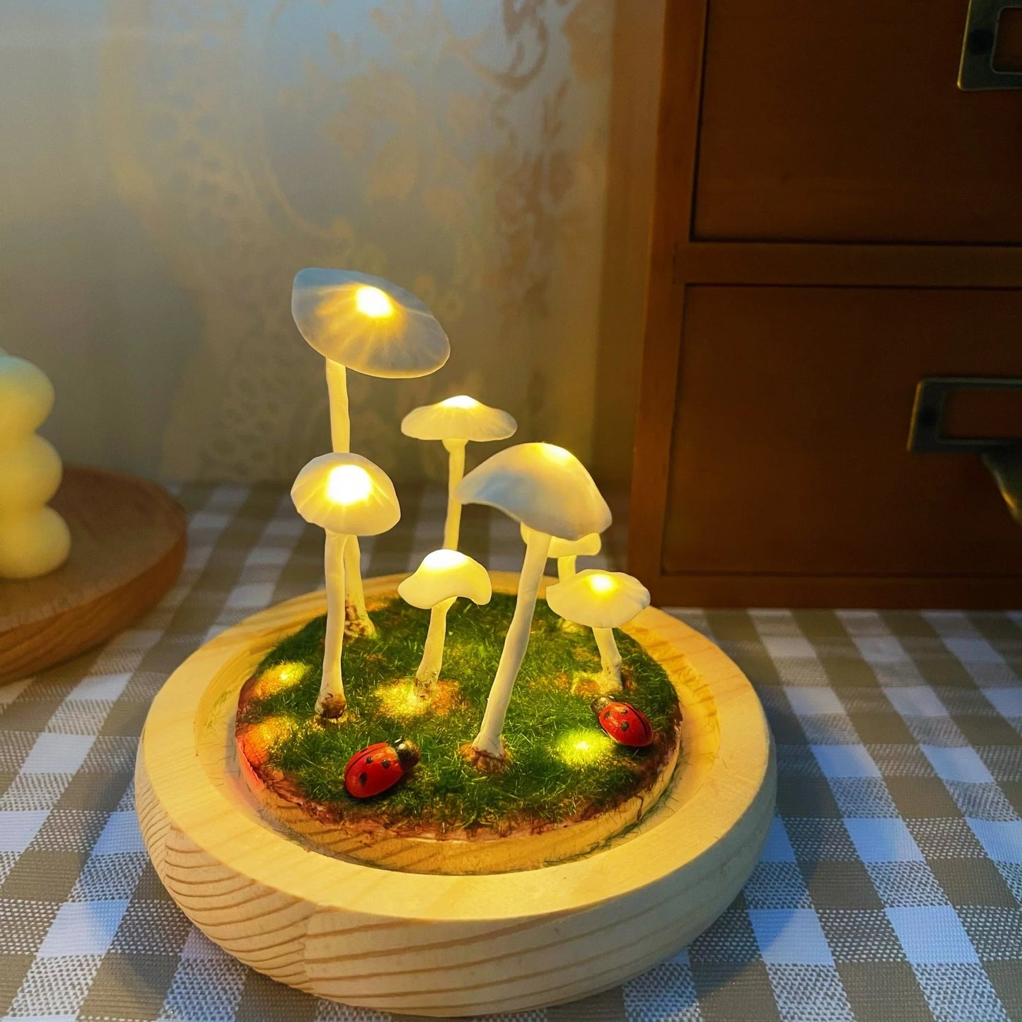 Mushroom Terrarium Lamp - Whimsical LED Light for Home Decor