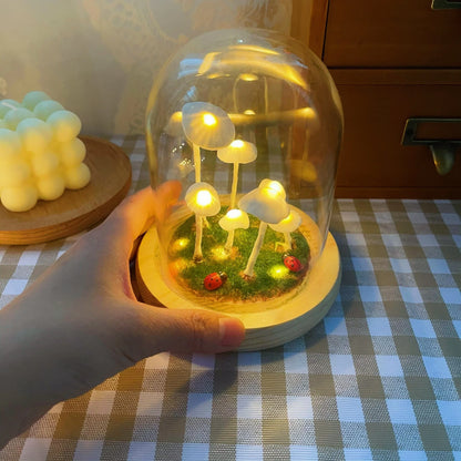 Mushroom Terrarium Lamp - Whimsical LED Light for Home Decor