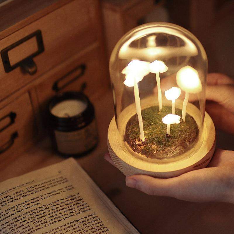 Mushroom Terrarium Lamp - Whimsical LED Light for Home Decor