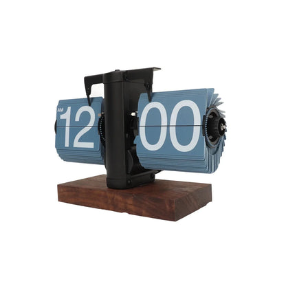 Retro Flip Clock with Wooden Base - Stylish Home and Office Décor