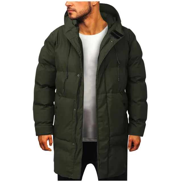 Men's Winter Long Puffer Jacket - Ultimate Warmth and Style