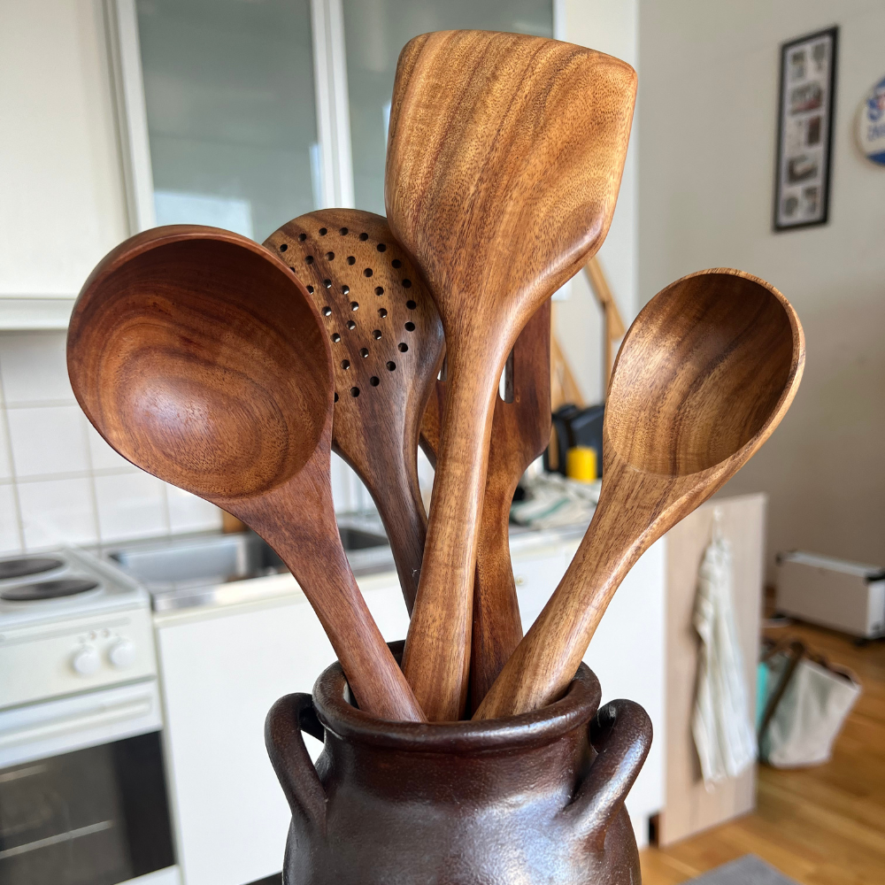 Premium Wooden Kitchen Utensil Set - Durable & Eco-Friendly Cooking Tools