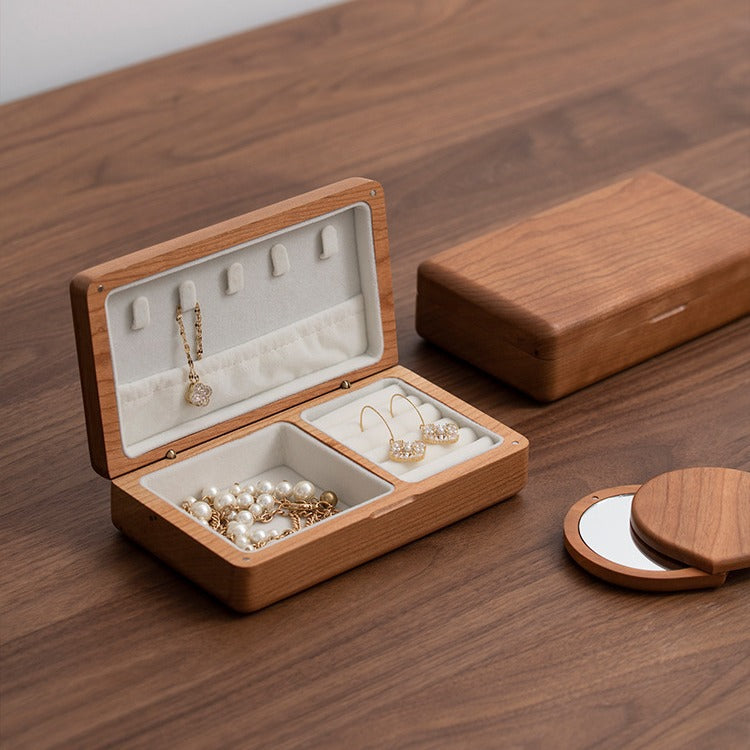 Elegant Wooden Jewelry Box - Compact Storage Solution