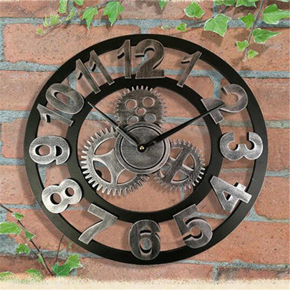 Industrial Gear Wall Clock - Vintage Mechanical Style