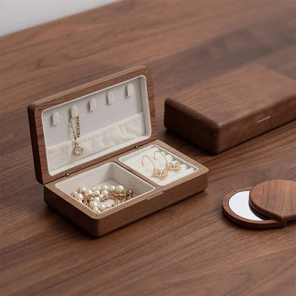 Elegant Wooden Jewelry Box - Compact Storage Solution