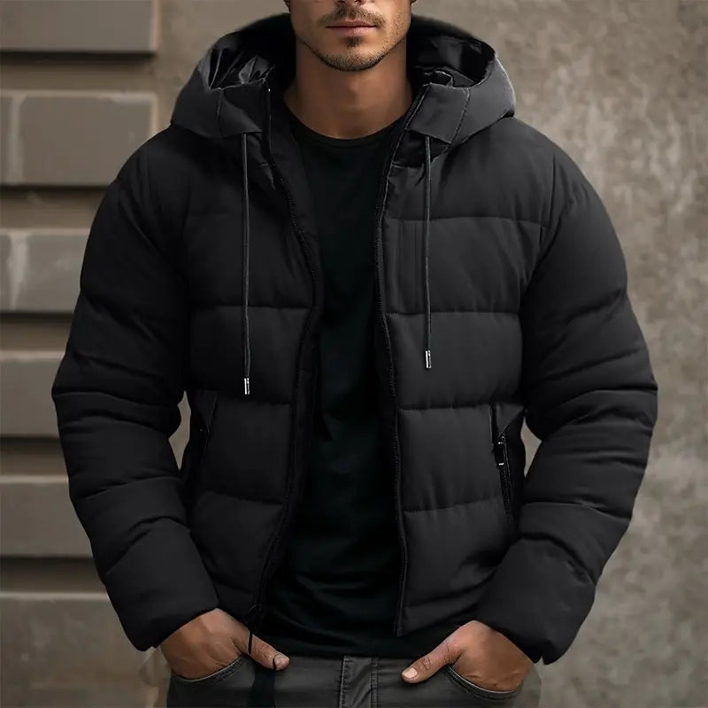 Men's Winter Hooded Jacket - Stylish Warmth for Cold Days