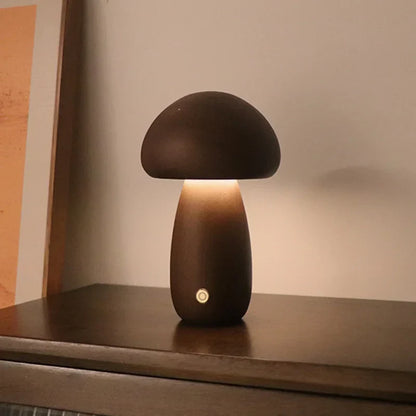 Mushroom Wooden Table Lamp - Unique and Cozy Home Lighting