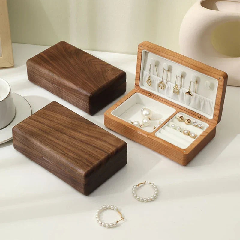 Elegant Wooden Jewelry Box - Compact Storage Solution