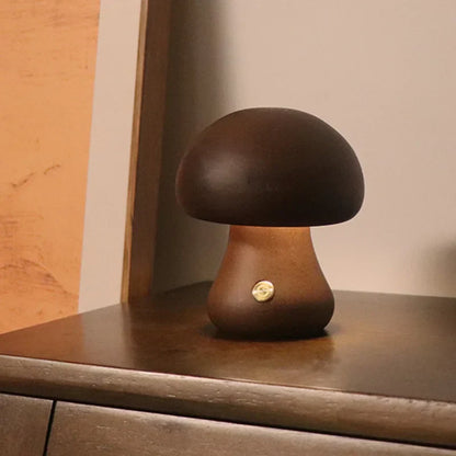 Mushroom Wooden Table Lamp - Unique and Cozy Home Lighting