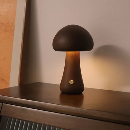 Mushroom Wooden Table Lamp - Unique and Cozy Home Lighting