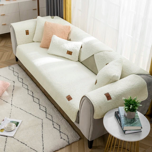 Plush Sofa Cover Protector - Stylish and Comfortable Furniture Upgrade