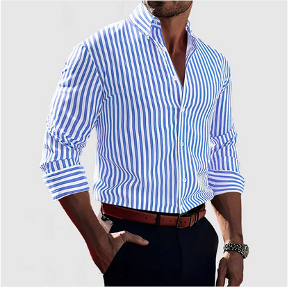 Men's Striped Button-Up Shirt - Versatile and Modern Style