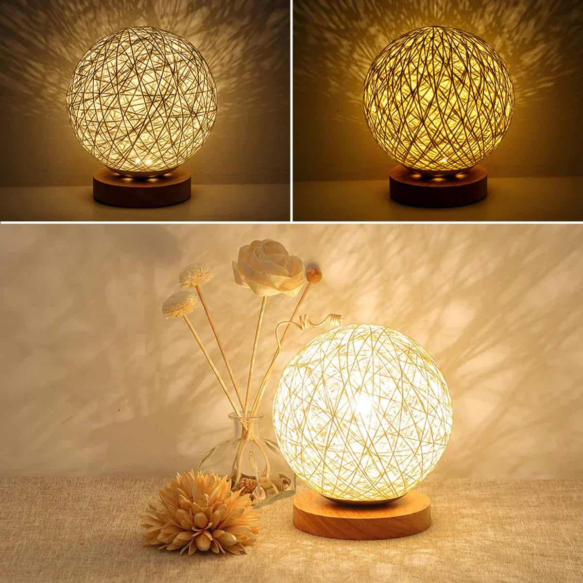 Handcrafted Rattan Table Lamp - Elegant Ambient Lighting