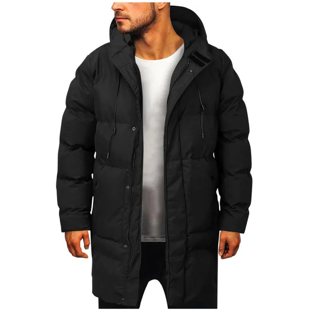 Men's Winter Long Puffer Jacket - Ultimate Warmth and Style