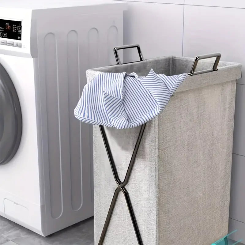 Foldable Laundry Basket With Sturdy Frame - Space-Saving Solution