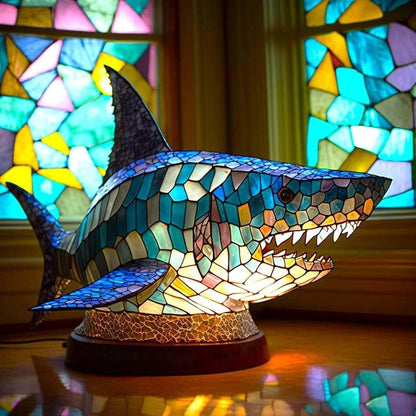 Tiffany Style Animal Lamp - Unique Handmade Design - Resin & Glass