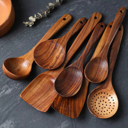 Handcrafted Wooden Cooking Utensil Set – Durable And Eco-Friendly Kitchen Tools