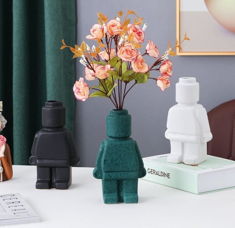 Modern Figurine Flower Vase - Unique Decorative Accent for Any Room