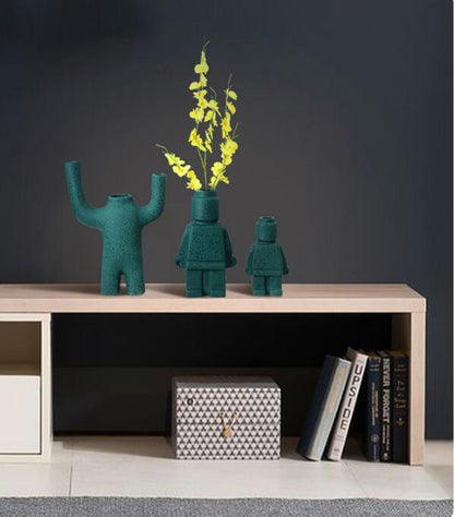 Modern Figurine Flower Vase - Unique Decorative Accent for Any Room