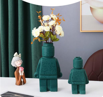 Modern Figurine Flower Vase - Unique Decorative Accent for Any Room