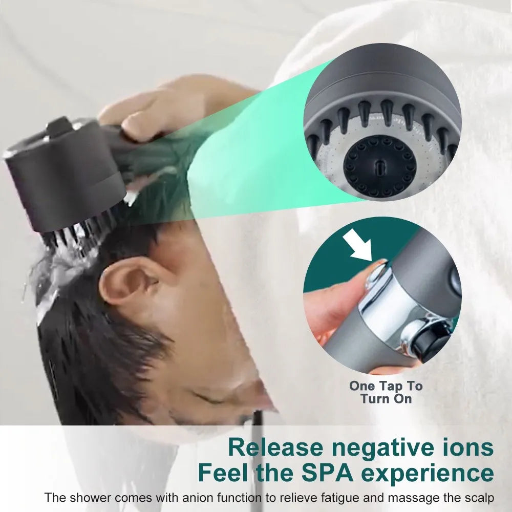 High-Pressure Handheld Shower Head - Adjustable Water Flow Technology