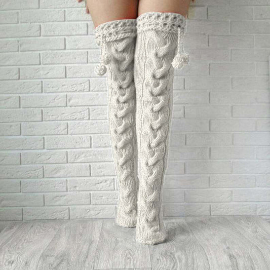 Cable Knit Over-The-Knee Socks – Cozy Winter Essential