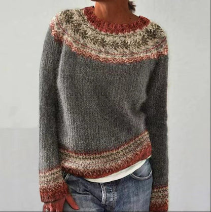 Patterned Knit Sweater - Cozy And Stylish Winter Wear