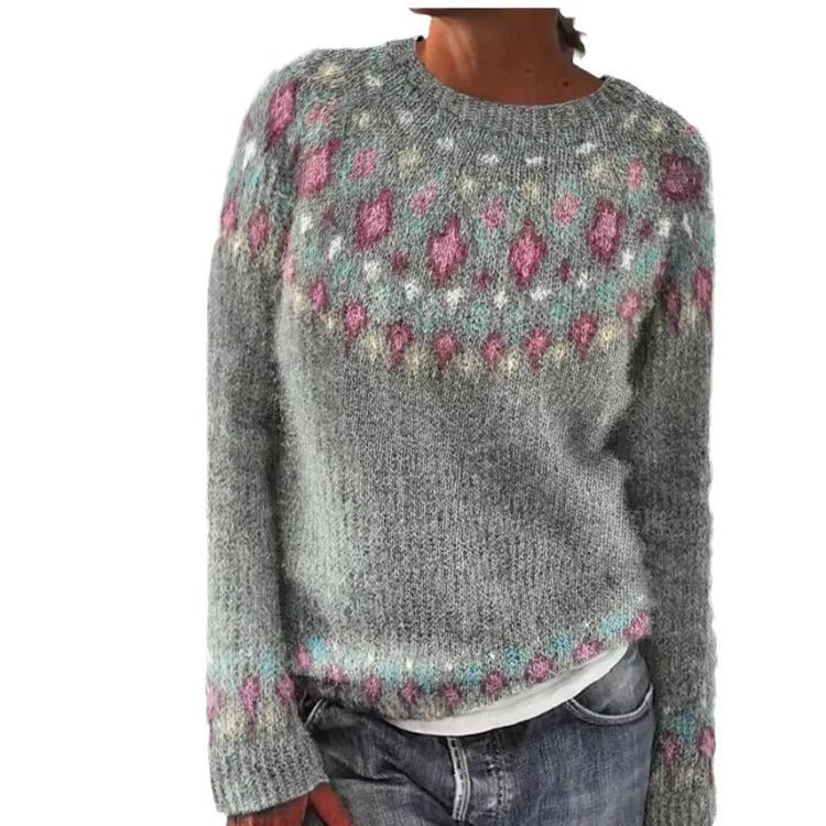 Patterned Knit Sweater - Cozy And Stylish Winter Wear